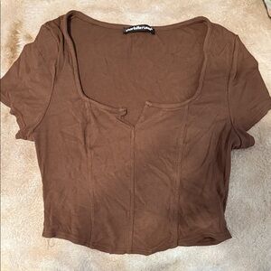 Charlotte Russe Brown Crop Top